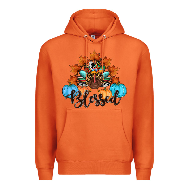 Thanksgiving Turkey Pumpkin Blessed Premium Hoodie by RanaPortraitStore | Teevron