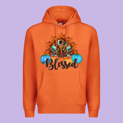 Thanksgiving Turkey Pumpkin Blessed Premium Hoodie Designed By Ranaportraitstore