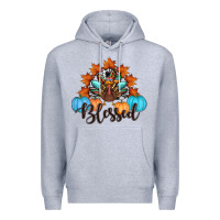 Heather Grey thanksgiving turkey pumpkin blessed Premium Hoodie - RanaPortraitStore