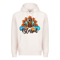 Pale Pink thanksgiving turkey pumpkin blessed Premium Hoodie - RanaPortraitStore