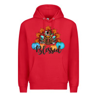 Red thanksgiving turkey pumpkin blessed Premium Hoodie - RanaPortraitStore
