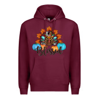 Burgundy thanksgiving turkey pumpkin blessed Premium Hoodie - RanaPortraitStore