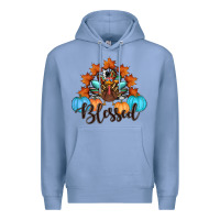 Colony Blue thanksgiving turkey pumpkin blessed Premium Hoodie - RanaPortraitStore