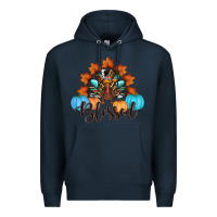 Navy thanksgiving turkey pumpkin blessed Premium Hoodie - RanaPortraitStore