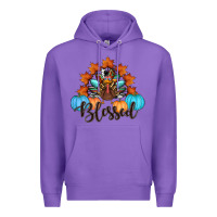 Purple thanksgiving turkey pumpkin blessed Premium Hoodie - RanaPortraitStore
