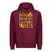 Burgundy thick thighs and pumpkin pies Premium Hoodie - Zillion Design Studio