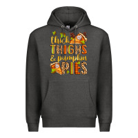 Charcoal Heather thick thighs and pumpkin pies Premium Hoodie - Zillion Design Studio