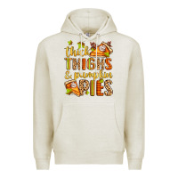Oatmeal Heather thick thighs and pumpkin pies Premium Hoodie - Zillion Design Studio