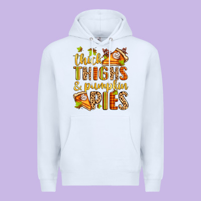 Thick Thighs And Pumpkin Pies Premium Hoodie Designed By Zillion Design Studio