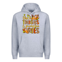 Heather Grey thick thighs and pumpkin pies Premium Hoodie - Zillion Design Studio