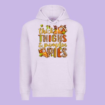 Thick Thighs And Pumpkin Pies Premium Hoodie Designed By Zillion Design Studio