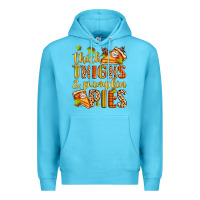 Ocean Blue thick thighs and pumpkin pies Premium Hoodie - Zillion Design Studio