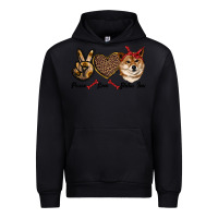 Black peace love shiba inu Urban Hoodie - RanaPortraitStore