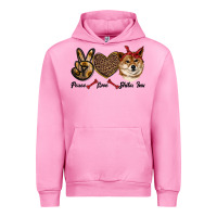 Fuchsia Pink peace love shiba inu Urban Hoodie - RanaPortraitStore