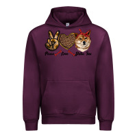 Mauve Wine peace love shiba inu Urban Hoodie - RanaPortraitStore