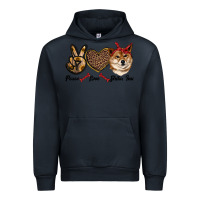Navy peace love shiba inu Urban Hoodie - RanaPortraitStore