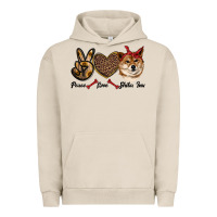 Pigment French Oak peace love shiba inu Urban Hoodie - RanaPortraitStore
