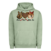 Pigment Oil Green peace love shiba inu Urban Hoodie - RanaPortraitStore