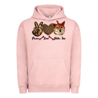 Pigment Salmon peace love shiba inu Urban Hoodie - RanaPortraitStore