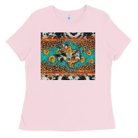Bubblegum Pink bull skull texas map sunflower leopard cowhide Ladies Tee - Artiststas