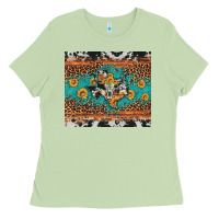 Matcha bull skull texas map sunflower leopard cowhide Ladies Tee - Artiststas