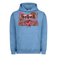 Pigment Pebble Blue football nana with leopard Urban Hoodie - Zillion Design Studio