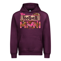 Mauve Wine football mini with leopard Urban Hoodie - Zillion Design Studio
