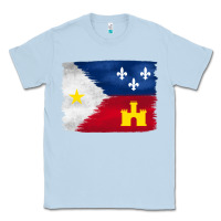 Dusty Blue louisiana flag background Classic Tee - BarkalooDesign