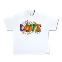 White Halloween Love Urban Heavy Tee - Artiststas