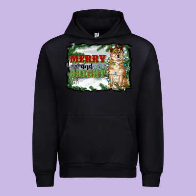 Merry And Bright Shiba Inu Urban Hoodie Designed By Ranaportraitstore