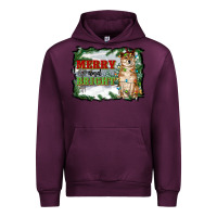 Mauve Wine merry and bright shiba inu Urban Hoodie - RanaPortraitStore