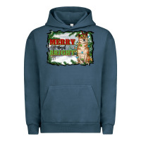 Pigment Midnight Navy merry and bright shiba inu Urban Hoodie - RanaPortraitStore