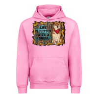 Fuchsia Pink life is better with a shiba Urban Hoodie - RanaPortraitStore