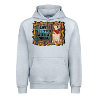 Heather Grey life is better with a shiba Urban Hoodie - RanaPortraitStore