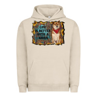 Pigment French Oak life is better with a shiba Urban Hoodie - RanaPortraitStore