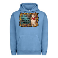 Pigment Pebble Blue life is better with a shiba Urban Hoodie - RanaPortraitStore