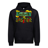 Black softball sister with leopard Urban Hoodie - Zillion Design Studio