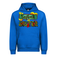 Cobalt softball sister with leopard Urban Hoodie - Zillion Design Studio