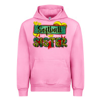 Fuchsia Pink softball sister with leopard Urban Hoodie - Zillion Design Studio