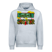 Heather Grey softball sister with leopard Urban Hoodie - Zillion Design Studio