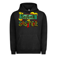 Pigment Black softball sister with leopard Urban Hoodie - Zillion Design Studio