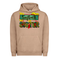 Pigment Burro softball sister with leopard Urban Hoodie - Zillion Design Studio