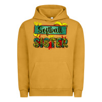 Pigment Peanut Butter softball sister with leopard Urban Hoodie - Zillion Design Studio