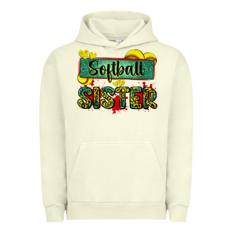Softball Sister With Leopard Urban Hoodie by Zillion Design Studio | Teevron
