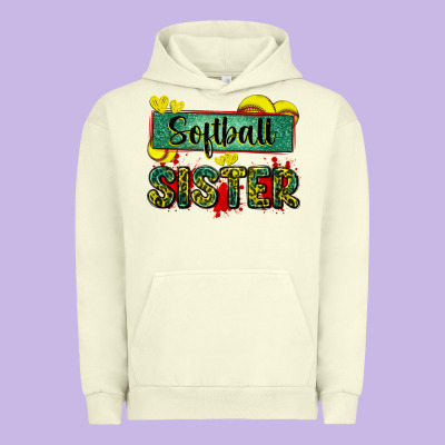 Softball Sister With Leopard Urban Hoodie Designed By Zillion Design Studio