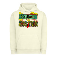 Pigment Pistachio softball sister with leopard Urban Hoodie - Zillion Design Studio