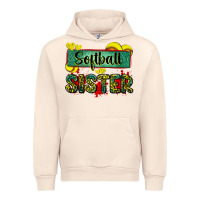 Sandshell softball sister with leopard Urban Hoodie - Zillion Design Studio