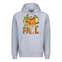 Heather Grey happy fall Premium Hoodie - Zillion Design Studio