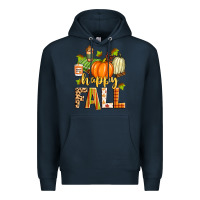 Navy happy fall Premium Hoodie - Zillion Design Studio