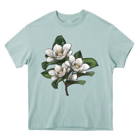 Arona Magnolia Flower Illustration Heavy Core Tee - LillyAllenDesigns